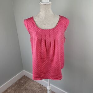 Candies Women’s Hot Pink Polka Dot Cap Sleeve Top Size XL